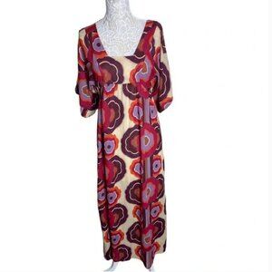 Pampelone Multi Color Geometric Maxi Dress size Small